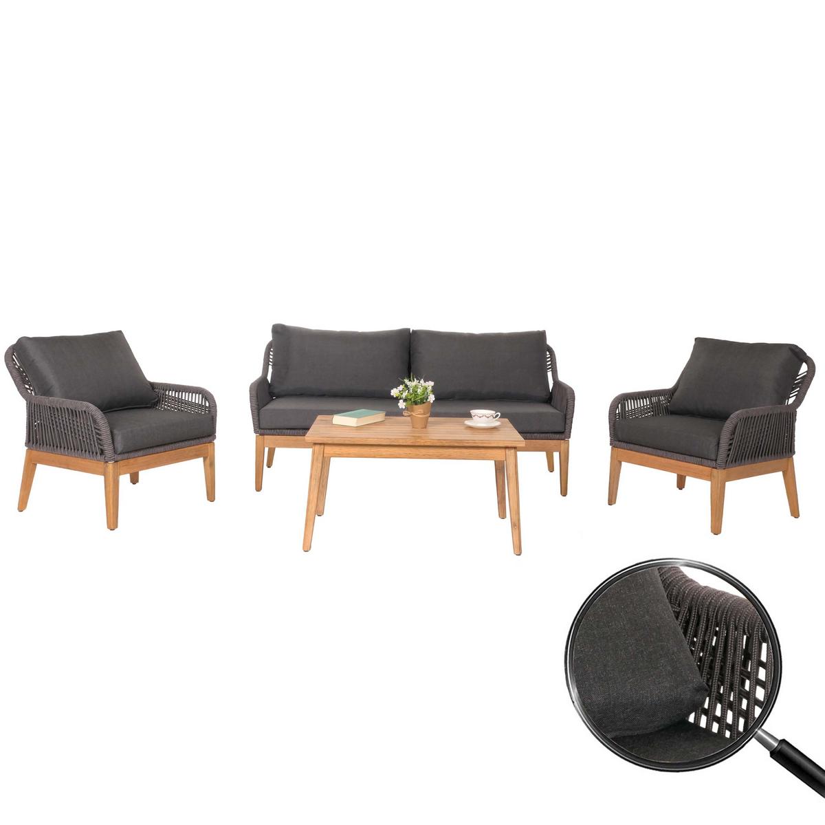 GARTENGARNITUR H56B Dunkelgrau - Dunkelgrau, Holz - MCW