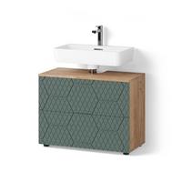 WASCHBECKENUNTERSCHRANK Ronco Grün 80 x 58.6 cm mit 2 Schubladen - Grün, Holzwerkstoff (80/58.6/41cm) - Livinity®
