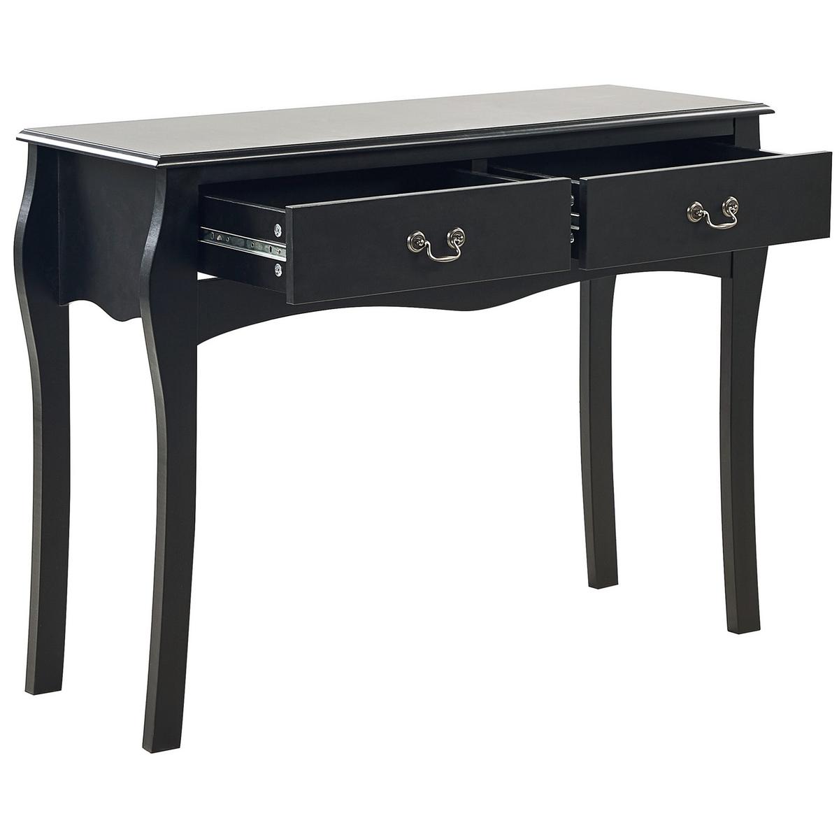 KONSOLENTISCH schwarz 2 Schubladen Klawock - Schwarz, Holzwerkstoff (35/100/75cm) - Beliani