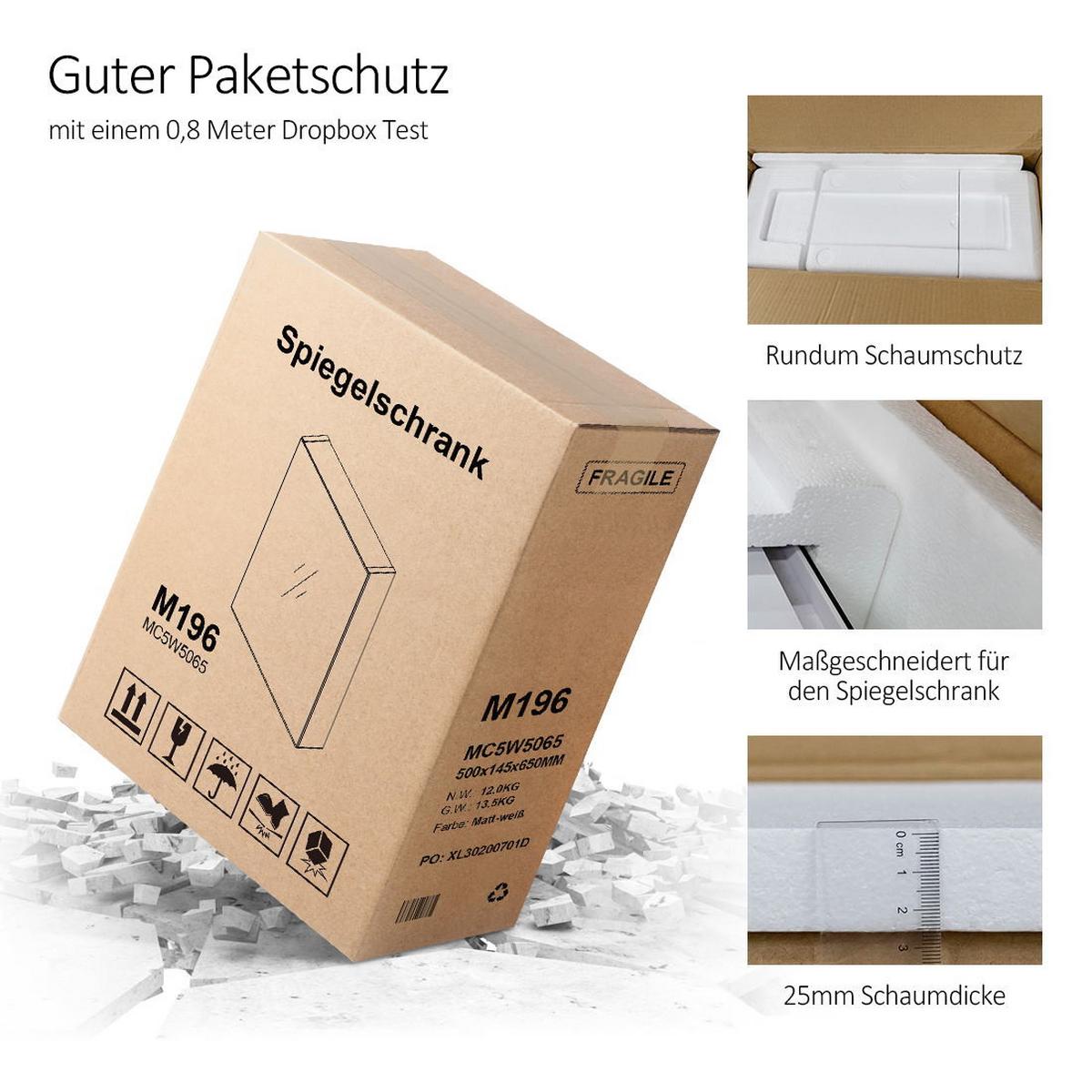 SPIEGELSCHRANK Schwarz 85/65/14,5 cm - Schwarz, Metall (85/65/14.5cm) - EMKE