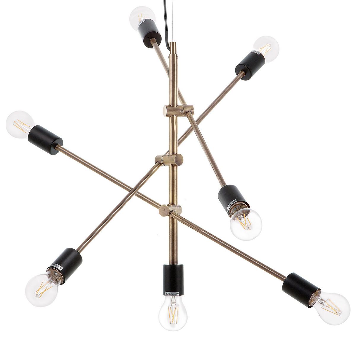 HÄNGELEUCHTE Cremera 74/52/126 cm - Messingfarben, Metall (74/52/126cm) - Beliani