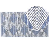 KURZFLOR-TEPPICH Datca 150/80 cm - Blau, Textil (80/150cm) - Beliani