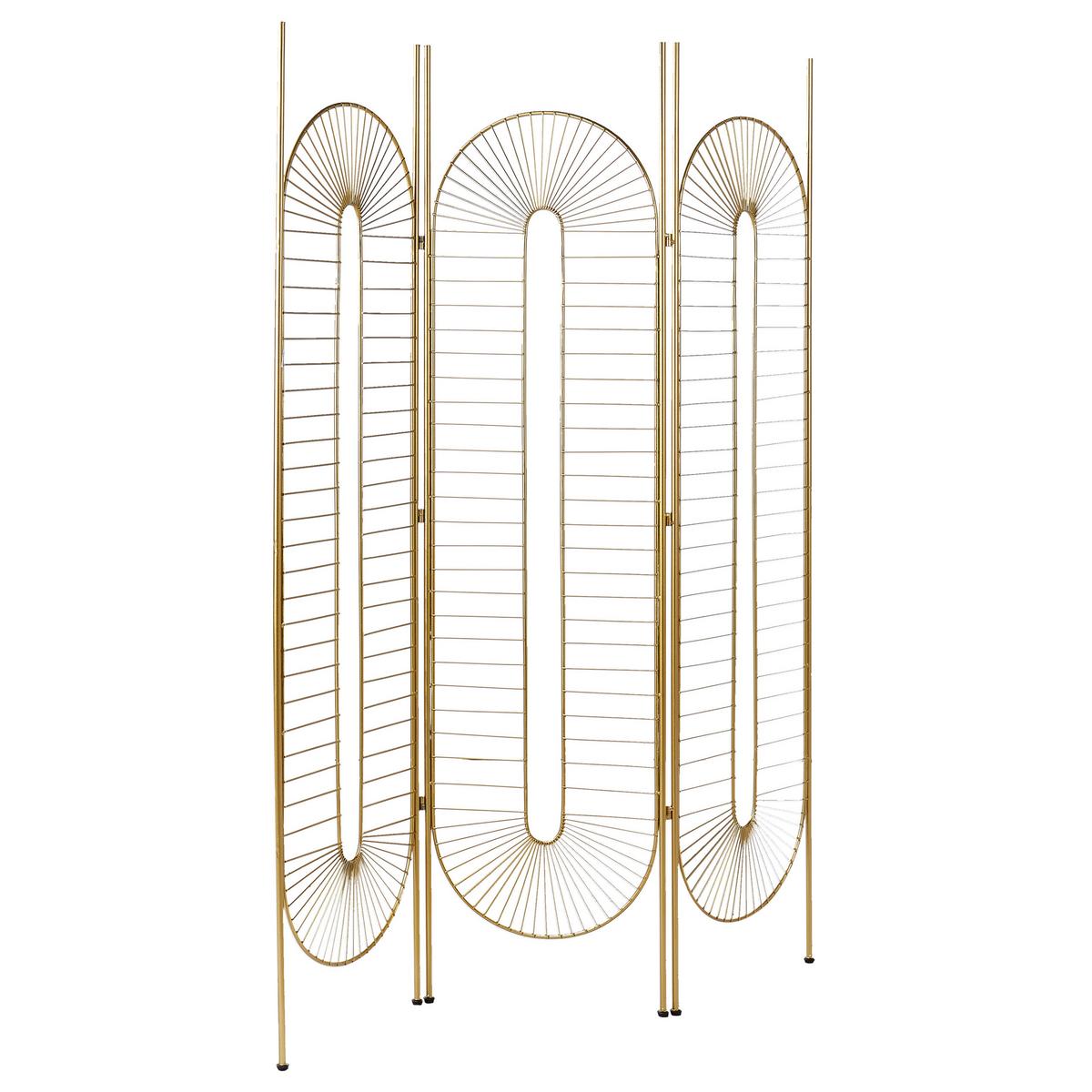 RAUMTEILER 3-teilig Gold 135 cm 170 cm Noale - Goldfarben, Metall (135/170/1cm) - Beliani