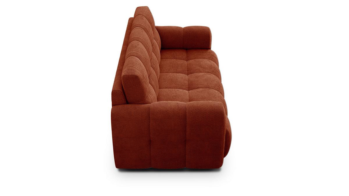 SOFA MELLOW 2,5-Sitzer, dunkelorange - Dunkelorange/Schwarz, Holz/Textil (183/87/98cm) - Wozimo