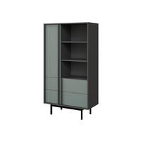 STANDREGAL Alsy 2S AL04 - Anthrazit/Grün, Holzwerkstoff/Kunststoff (83/155/43cm) - MIRJAN24