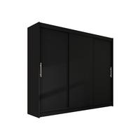 KLEIDERSCHRANK Aston II - Silberfarben/Schwarz, Holzwerkstoff/Kunststoff (250/215/58cm) - MIRJAN24