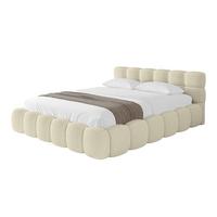 POLSTERBETT mit Bettkasten und Lattenrost, Bett mit Matratze H3/H4 - LEYA-v1 200x200 Beige - Beige, Holzwerkstoff/Textil (200/200cm) - ALTDECOR