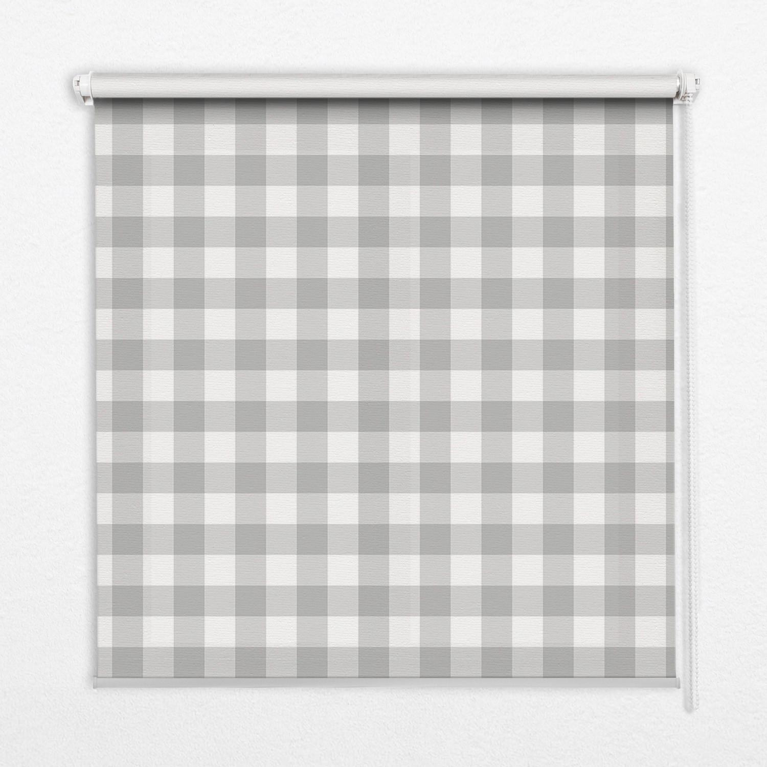 INNENROLLO - Fensterrollo - Rollo - 80x140 cm - Graue Karos - Grau, Kunststoff (80/140/0.5cm) - TULUP
