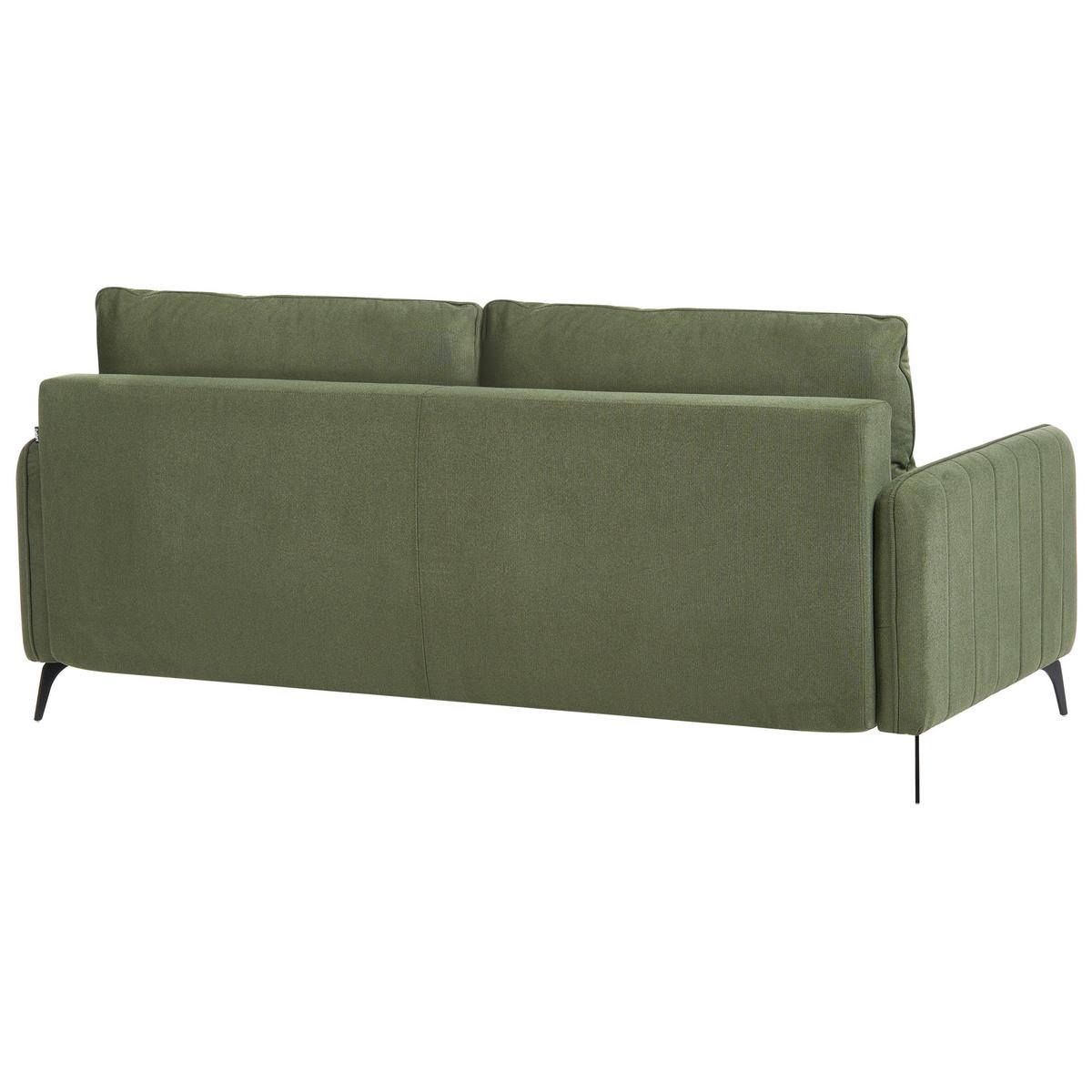 SCHLAFSOFA 3-Sitzer Stoff Grün Heming - Grün, Textil (200/88/90cm) - Beliani