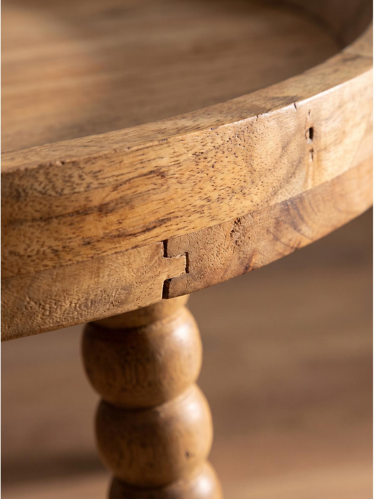 COUCHTISCH MORAVA, Akazie Massivholz, Ø 60 x 40 cm - Braun/Akaziefarben, Akazienholz/Holz (60/60/40cm) - KADIMA DESIGN