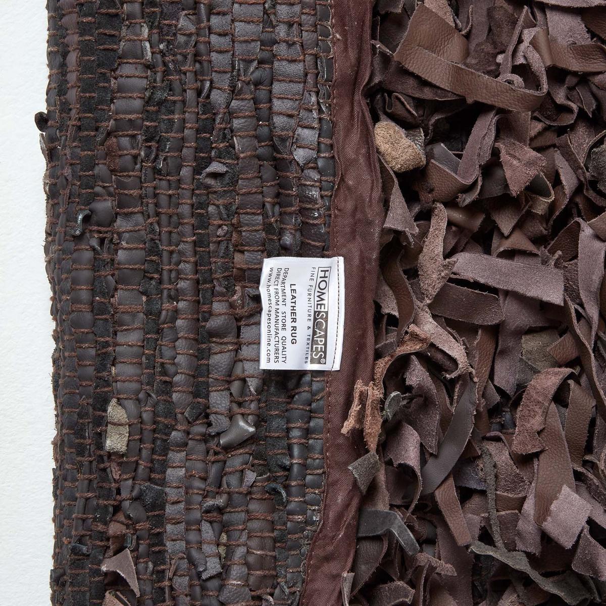 SHAGGY-TEPPICH Dallas rund 150 cm - Dunkelbraun, Leder (150/150cm) - Homescapes