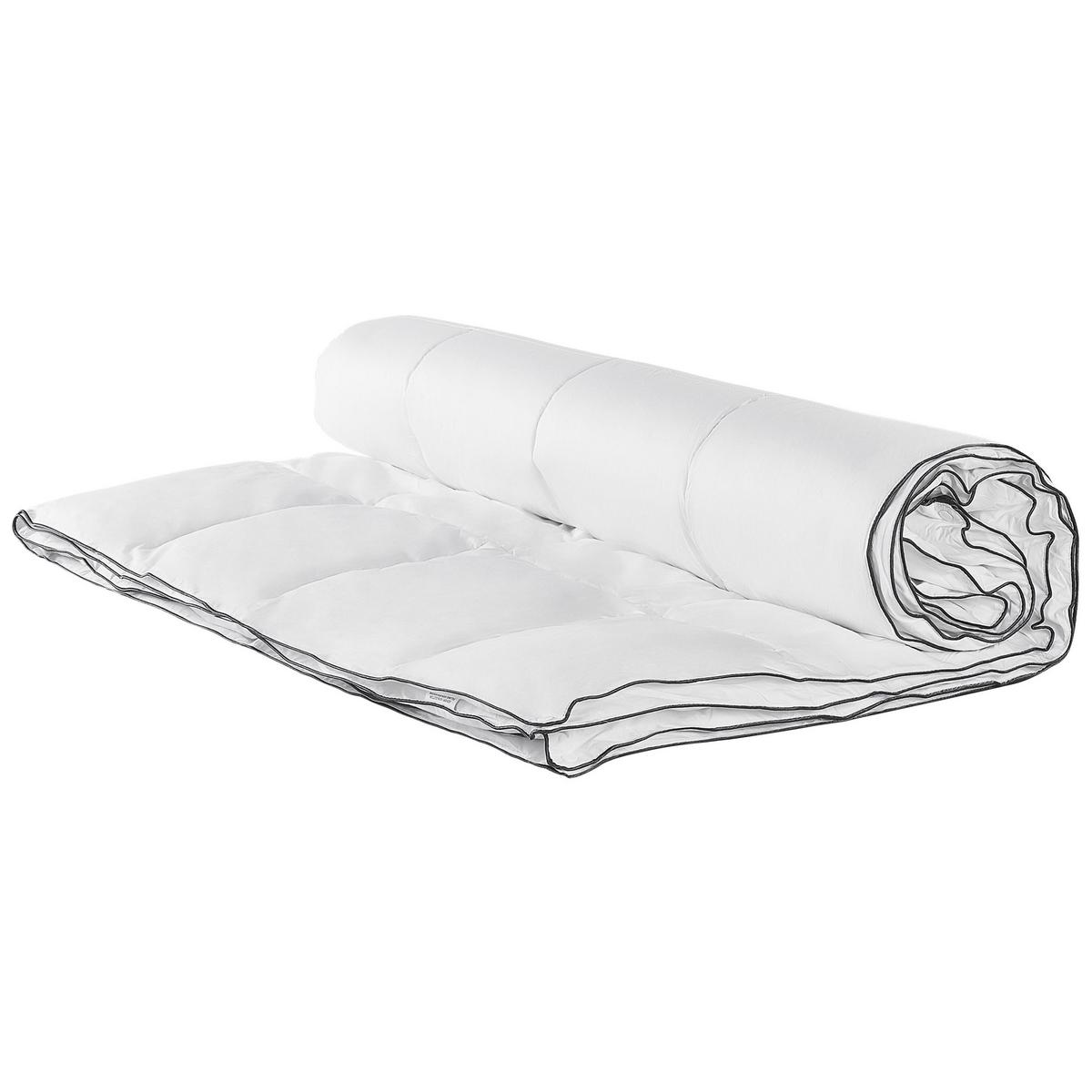 BETTDECKE Zweilagig Mikrofaser 4-Jahreszeiten 220/240 cm Teleno - Weiß, Textil (240/200cm) - Beliani