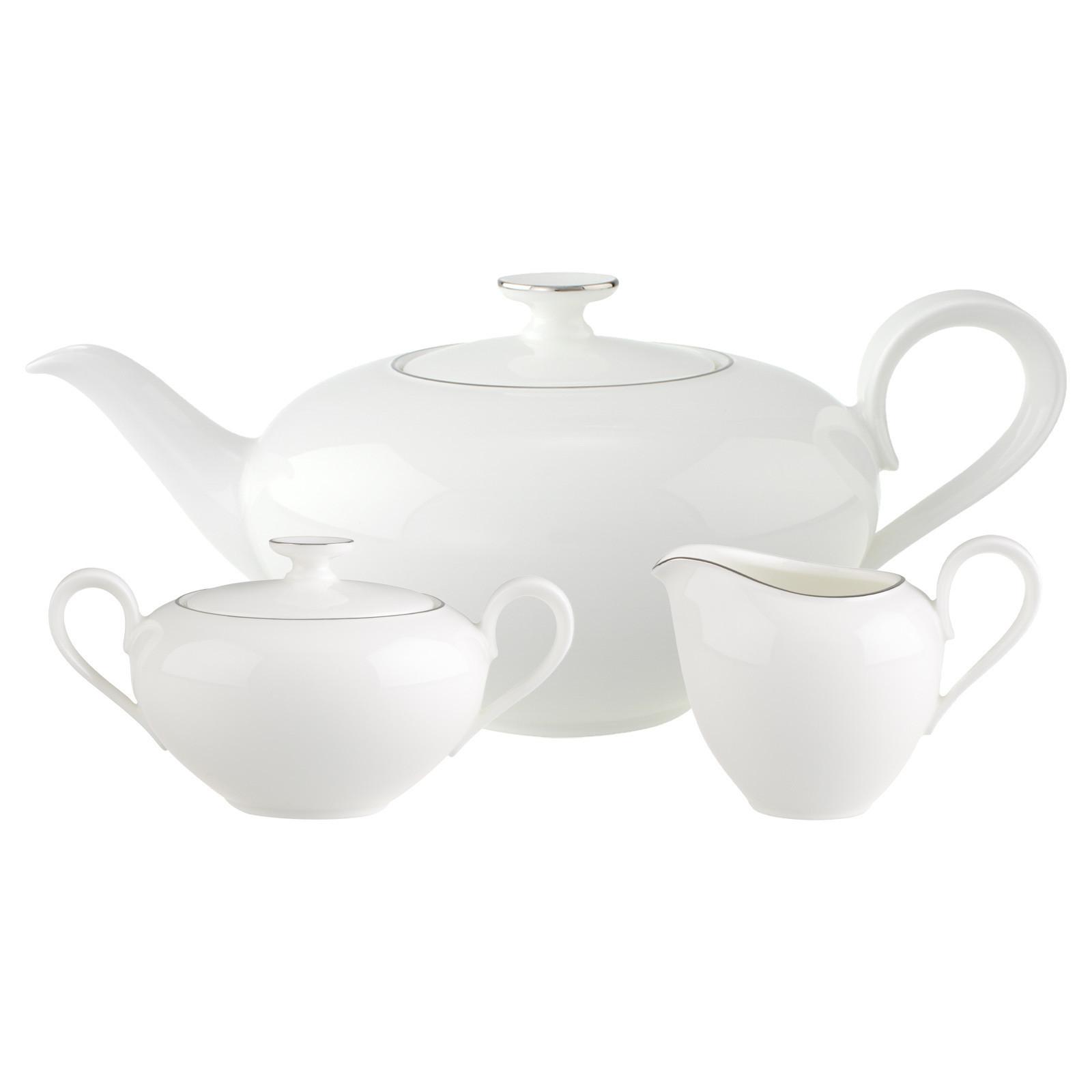 TEEZUBEHÖR SET Anmut Platinum No.1 weiß 3er Set - Weiß, Keramik (0.001L) - Villeroy & Boch
