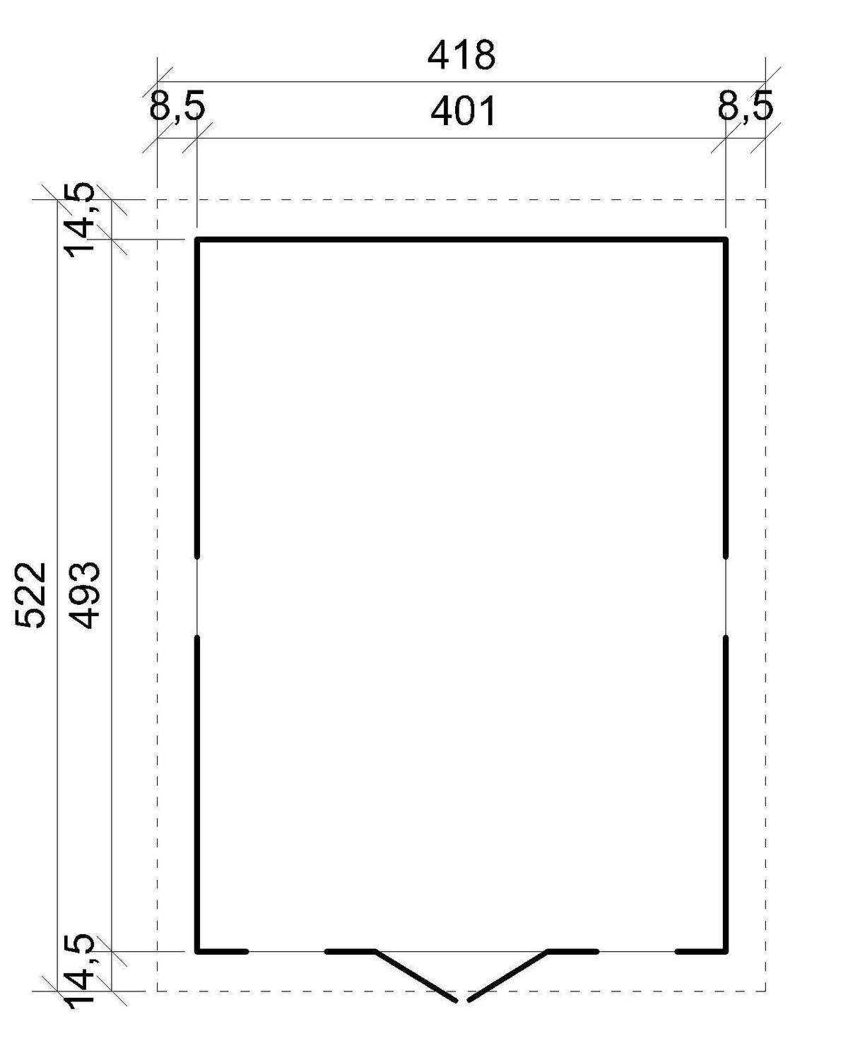 GARTENSCHUPPEN holz MIT IMPRÄGNIERTEM BODEN - H246 x 418 x 522 cm/ 20 m² - M333+333G - Beige, Holz (418/252/493cm) - Timbela