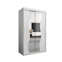SCHWEBETÜRENSCHRANK 200/120/62 2-türig - Silberfarben/Weiß, Holz/Kunststoff (120/200/62cm) - MÖBEL KRYSPOL