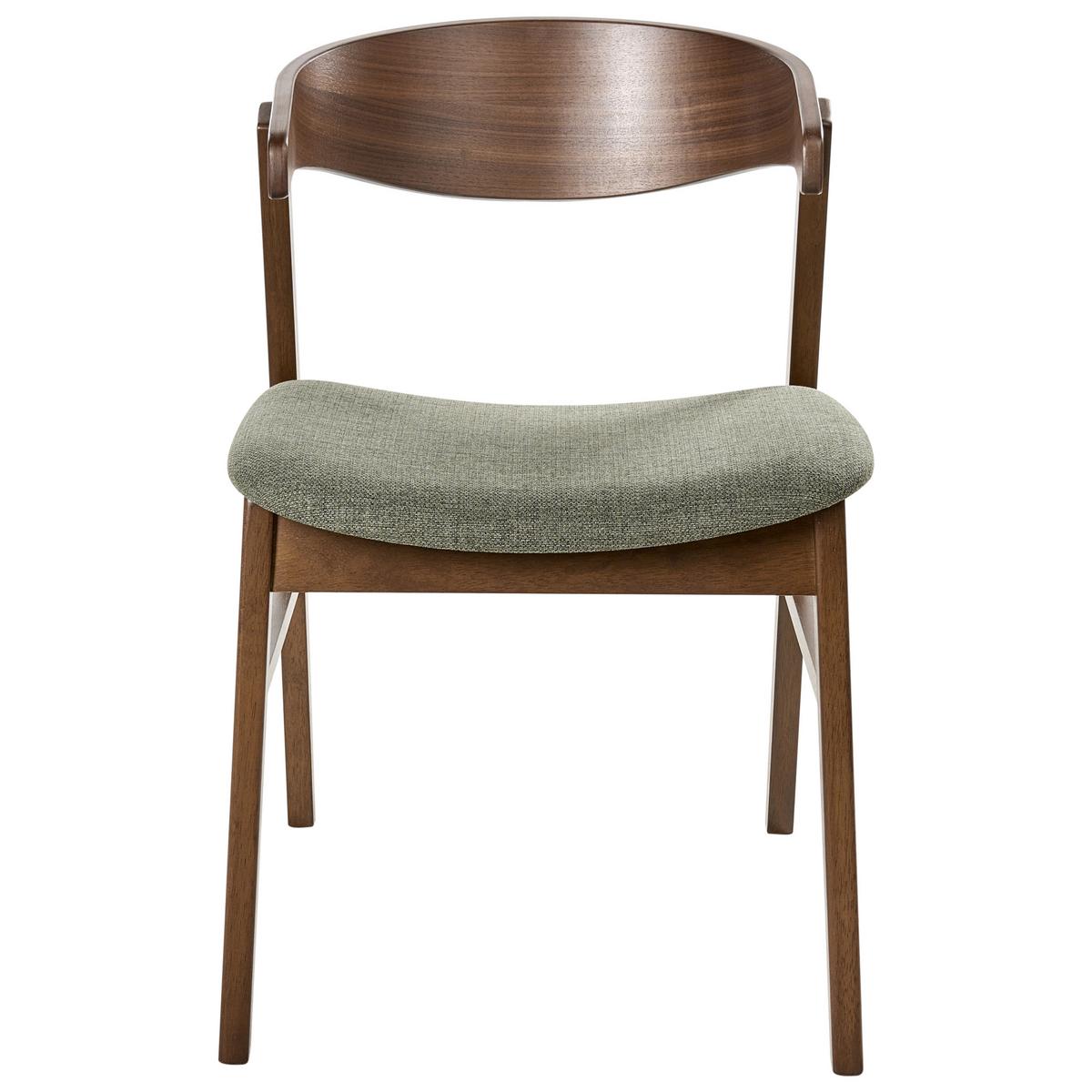 ESSZIMMERSTUHL 2er-Set Stoff Dunkelgrün/Braun Lilly - Braun/Grün, Holz (49/73/59cm) - Beliani