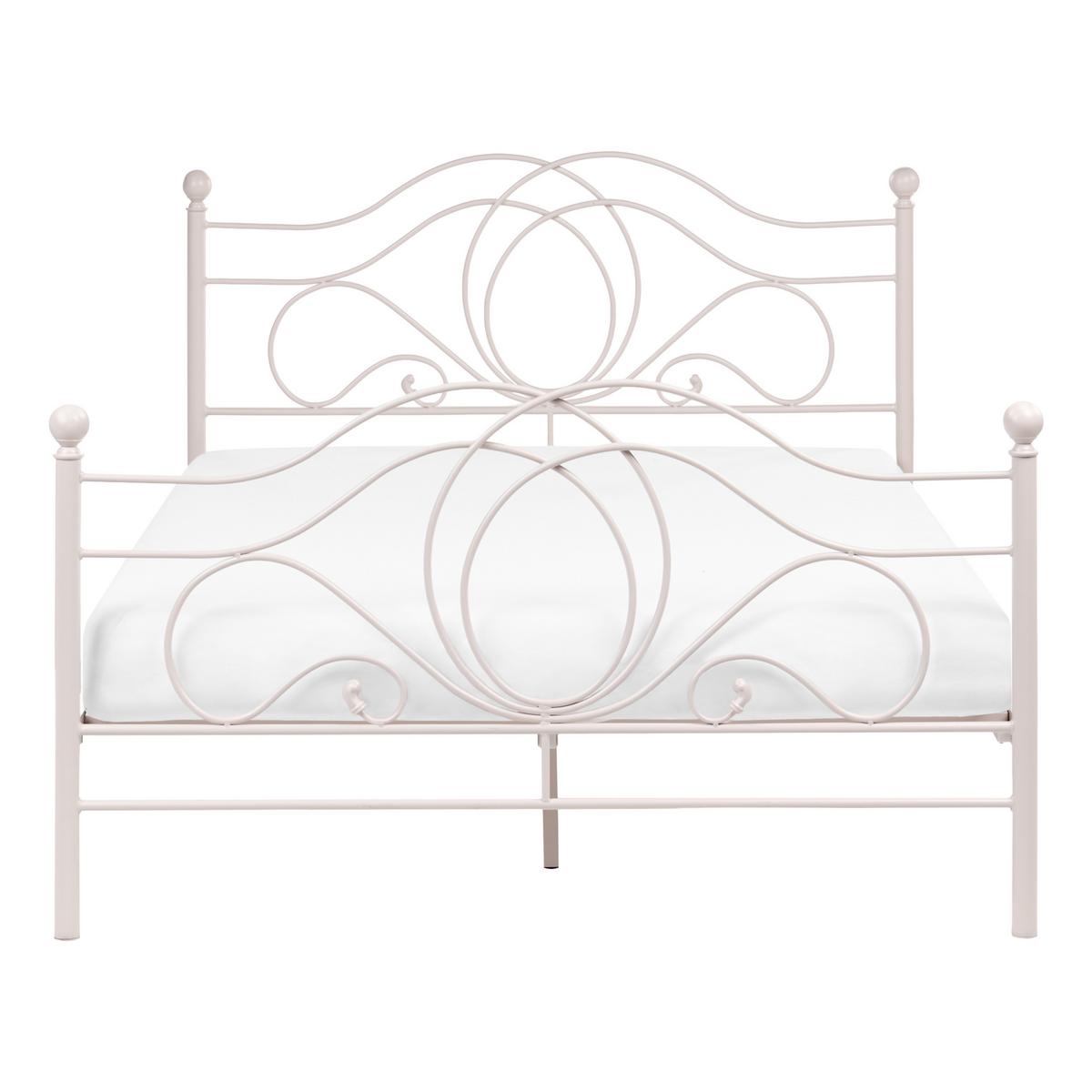 BETT mit Lattenrost 140/200 Stahl Hellbeige Lyra - Beige, Metall (140/200cm) - Beliani