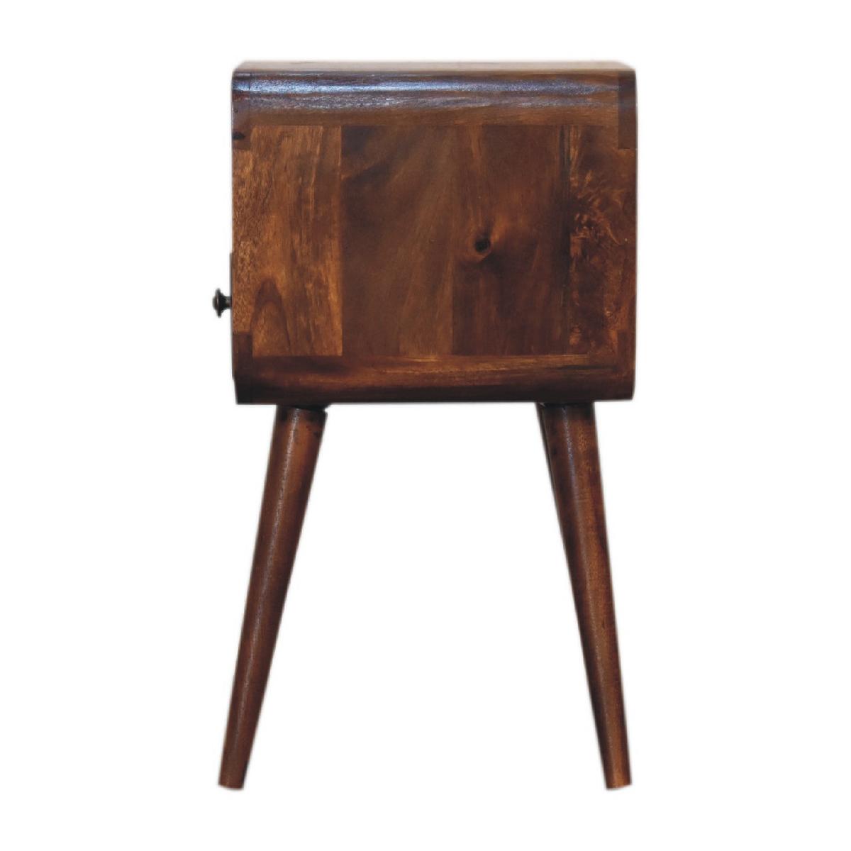 NACHTTISCH mit 1 Schublade, 1 Offener Ablage, Braun - Messingfarben/Braun, Holz/Metall (30/55/30cm) - Artisan Furniture