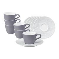 ESPRESSOTASSEN MIT UNTERTASSEN Life Fashion Elegant Grey 90 ml 6er Set - Grau, Keramik (13.6/6.7/13.6cm) - Seltmann Weiden