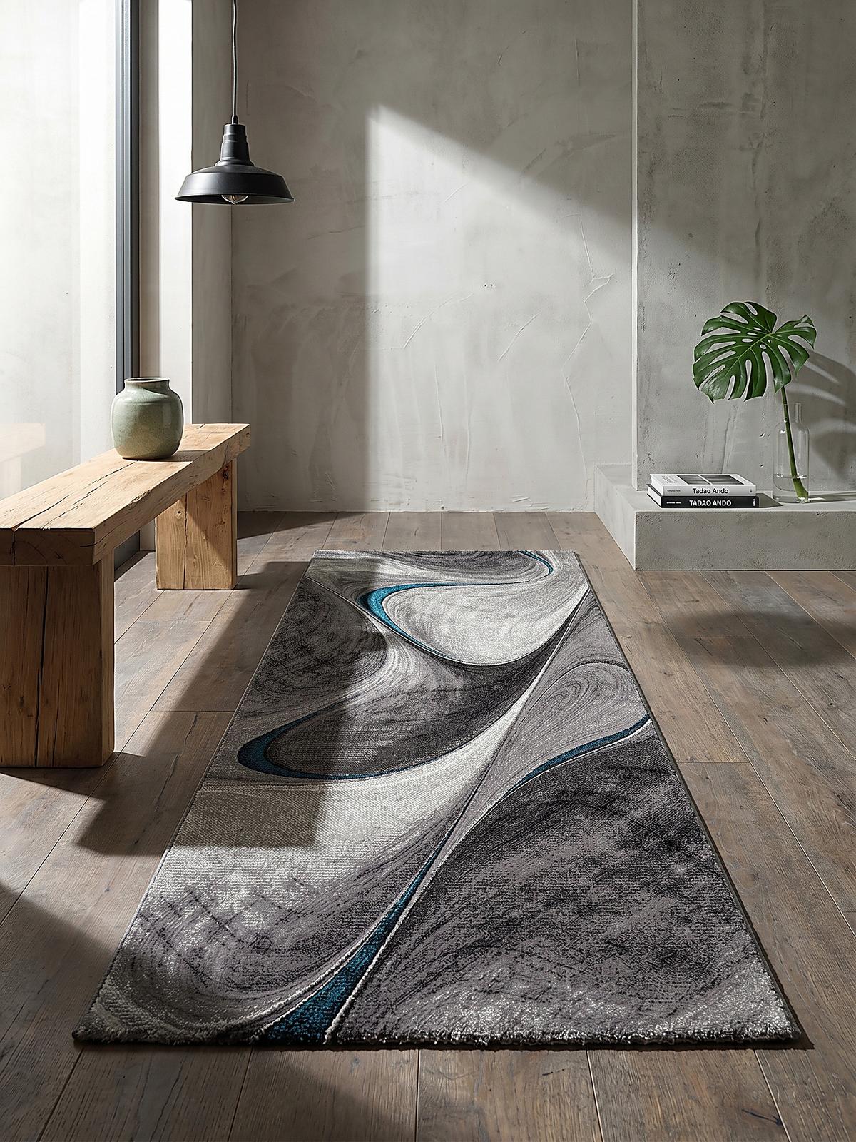 TEPPICHLÄUFER Abstrakt BIENO Polypropylen Grau 80 x 150 cm - Grau, Textil (80/150cm) - KADIMA DESIGN