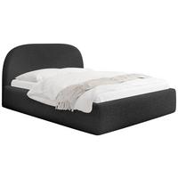 POLSTERBETT Puro mit Bettkasten, Schwarz Boucle 200 x 200 cm – mit Metall-Lattenrost - Birkefarben/Schwarz, Holzwerkstoff/Kunststoff (200/200cm) - WFL GROUP