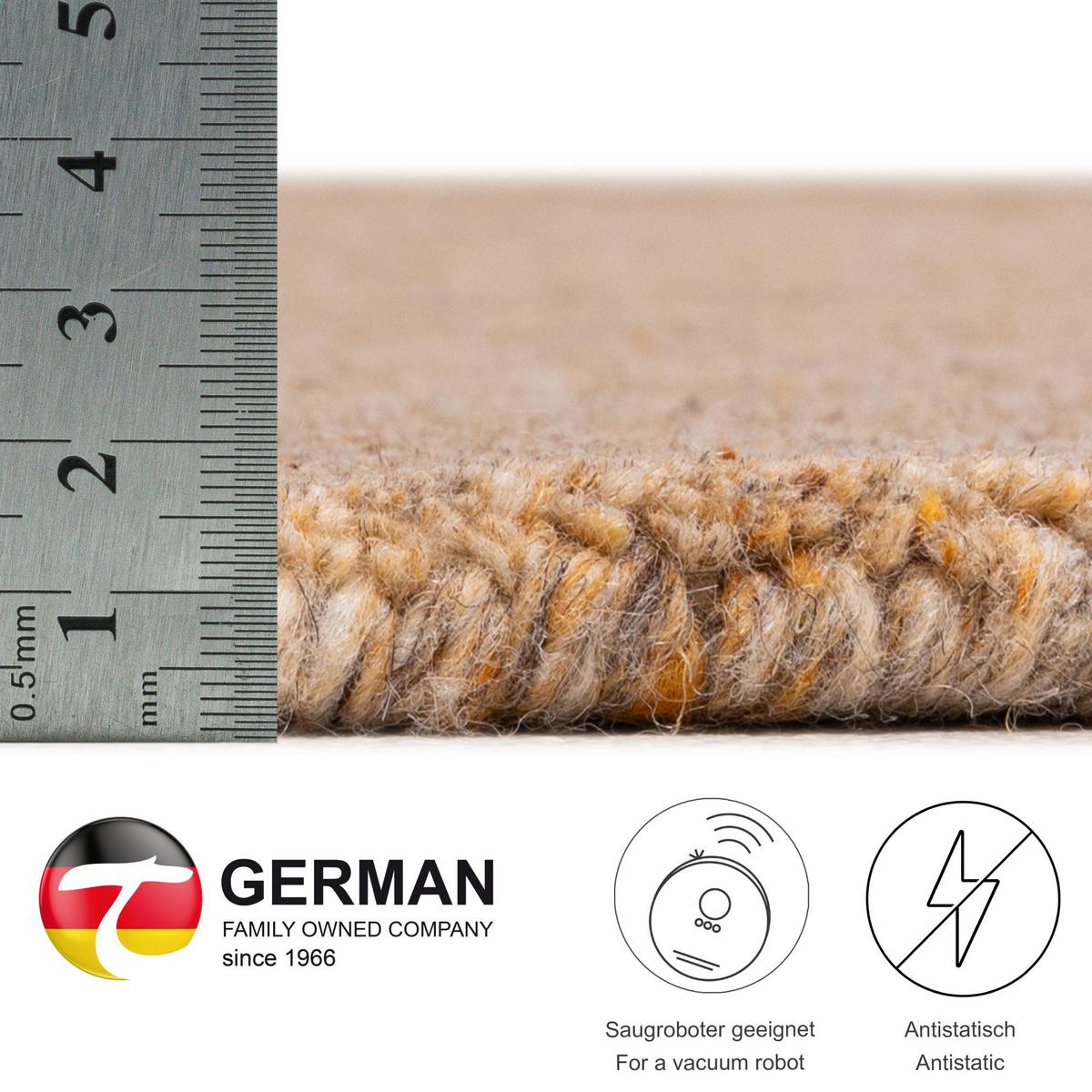 HANDWEBTEPPICH Pure 70x140 cm - Currygelb, Textil (70/140cm) - THEKO