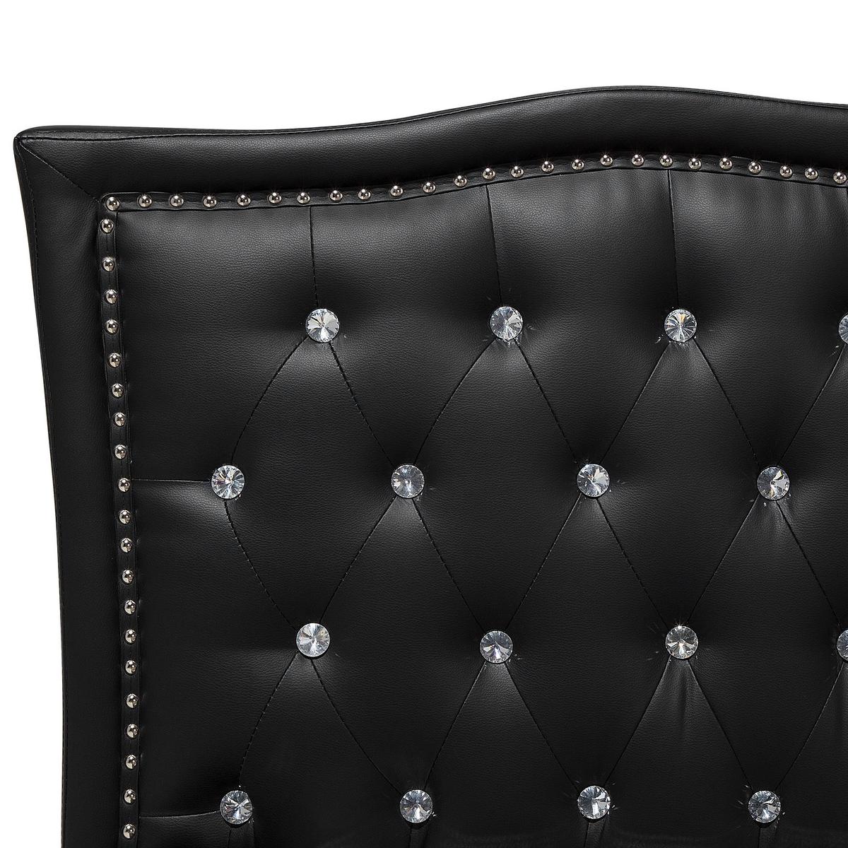 BETT 140/200cm Schwarz Metz - Schwarz, Kunststoff/Textil (140/200cm) - Beliani