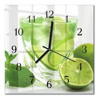 WANDUHR aus Glas 30x30 cm - Kalziumkarbonat - Grün, Glas (30/30/0.4cm) - TULUP
