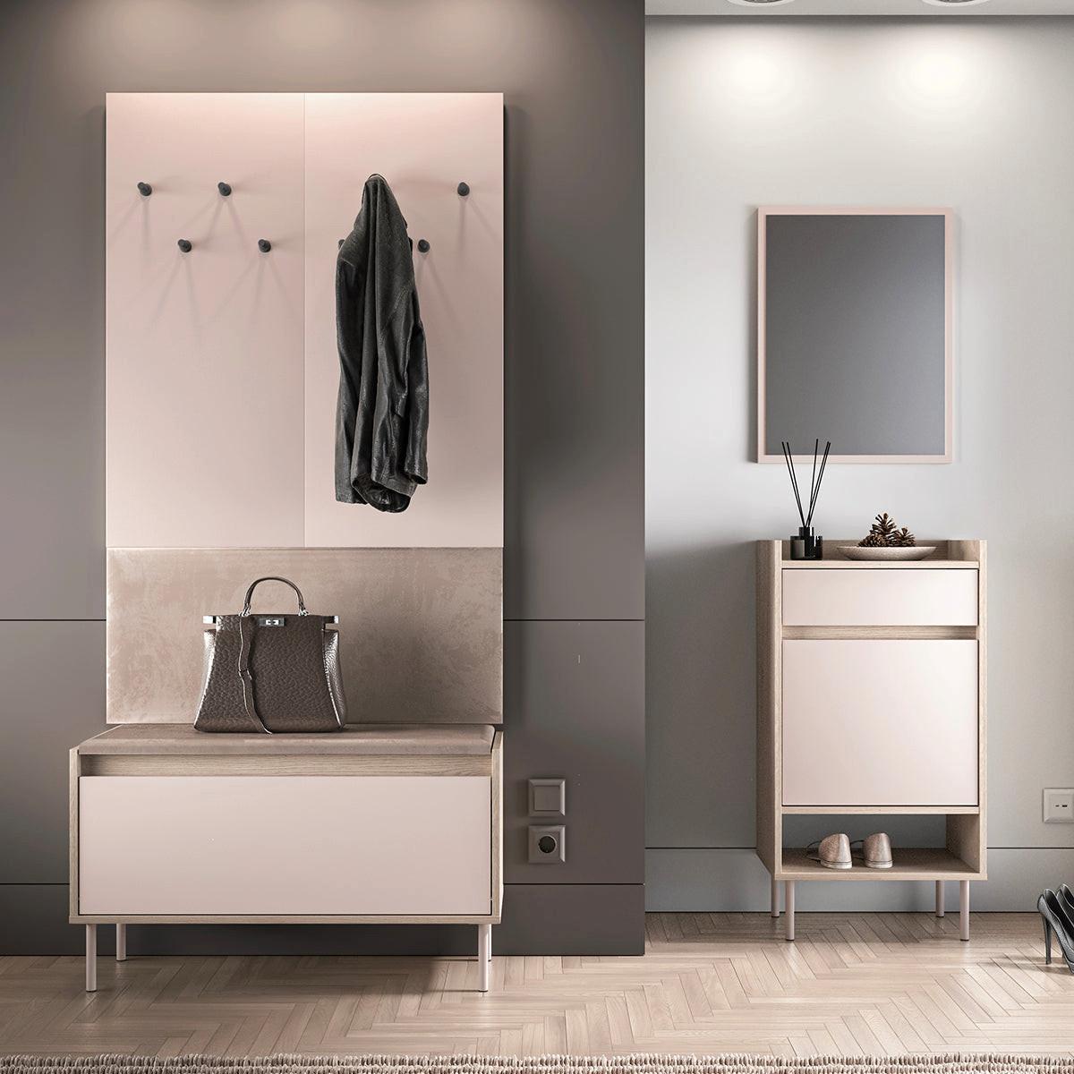 EINGANGSMÖBEL Alos Kaschmir und Holz - Beige, Holzwerkstoff (90/143/7cm) - Petits-meubles