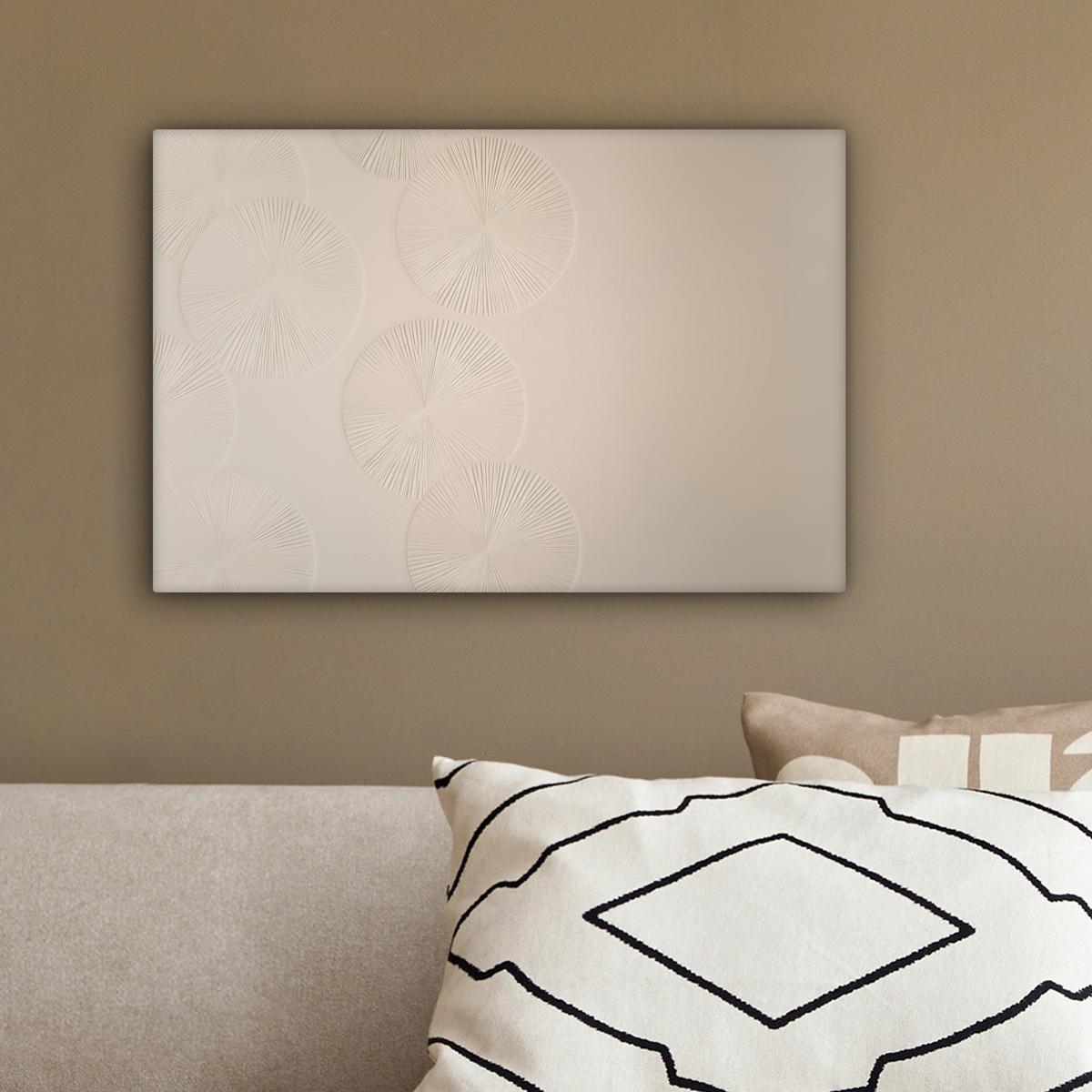 LEINWANDBILD Japandi - Beige - Modern Deko Schlafzimmer 30x20 cm - Ecru, Textil (30/20cm) - MuchoWow