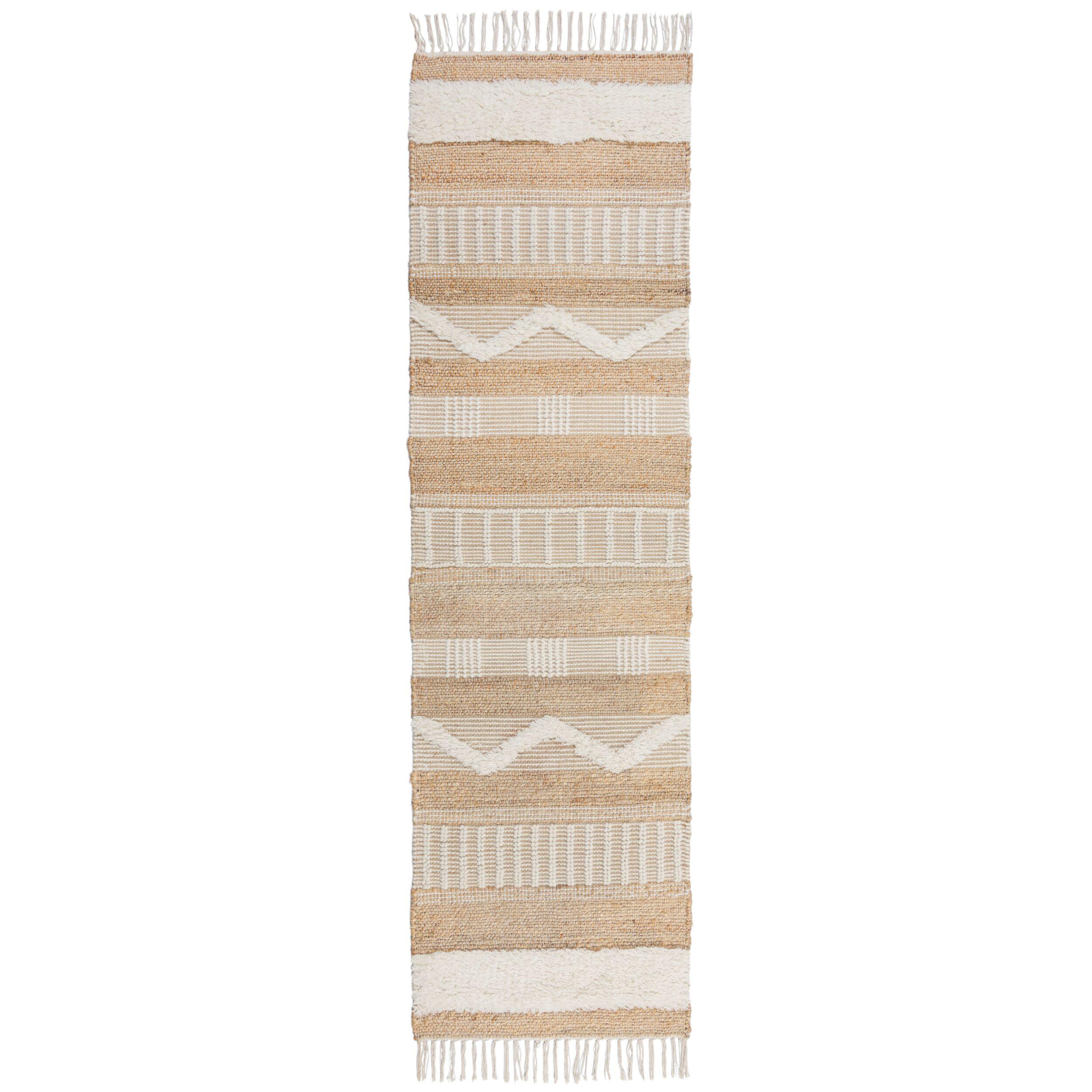 TEPPICH aus Jute handgewebt WHARFE in Braun-Beige, geometrisch, 60 x 230 cm - Braun, Textil (230/60cm) - KADIMA DESIGN