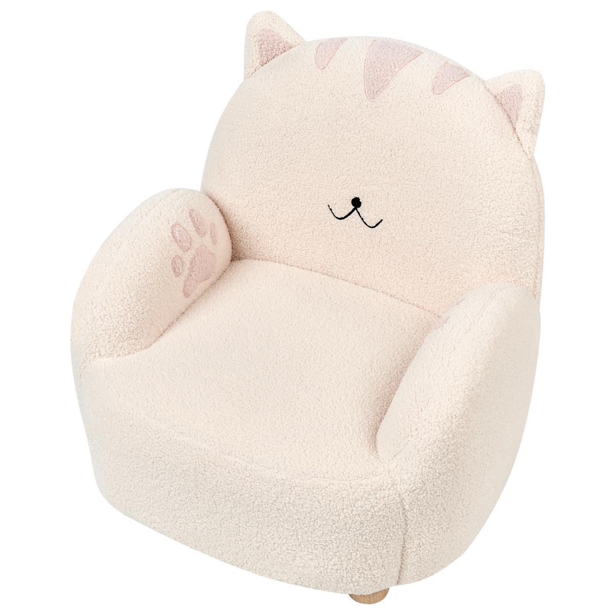 KINDERSESSEL Weiß Zoar - Creme/Braun, Textil (55/59/54cm) - Beliani