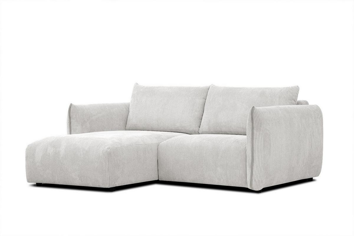 ECKSOFA TAUER 3-Sitzer, weiß - Schwarz/Weiß, Holzwerkstoff/Kunststoff (173/206cm) - Wozimo