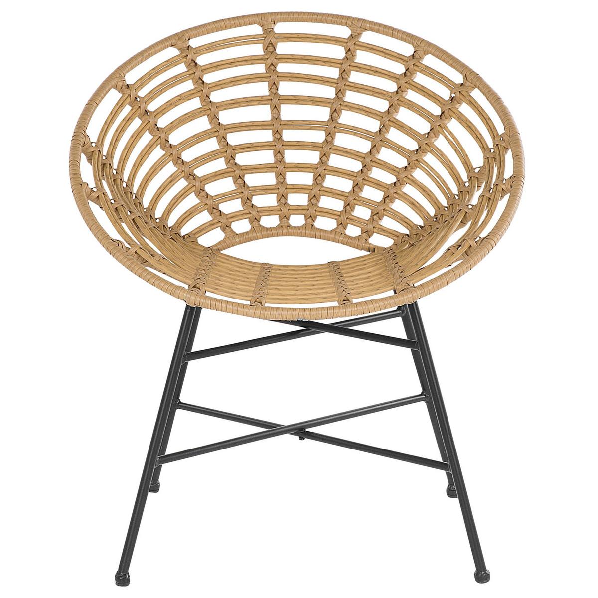 RATTANSTUHL 2er-Set PE beige Acerra - Beige, Kunststoff (71/80/48cm) - Beliani