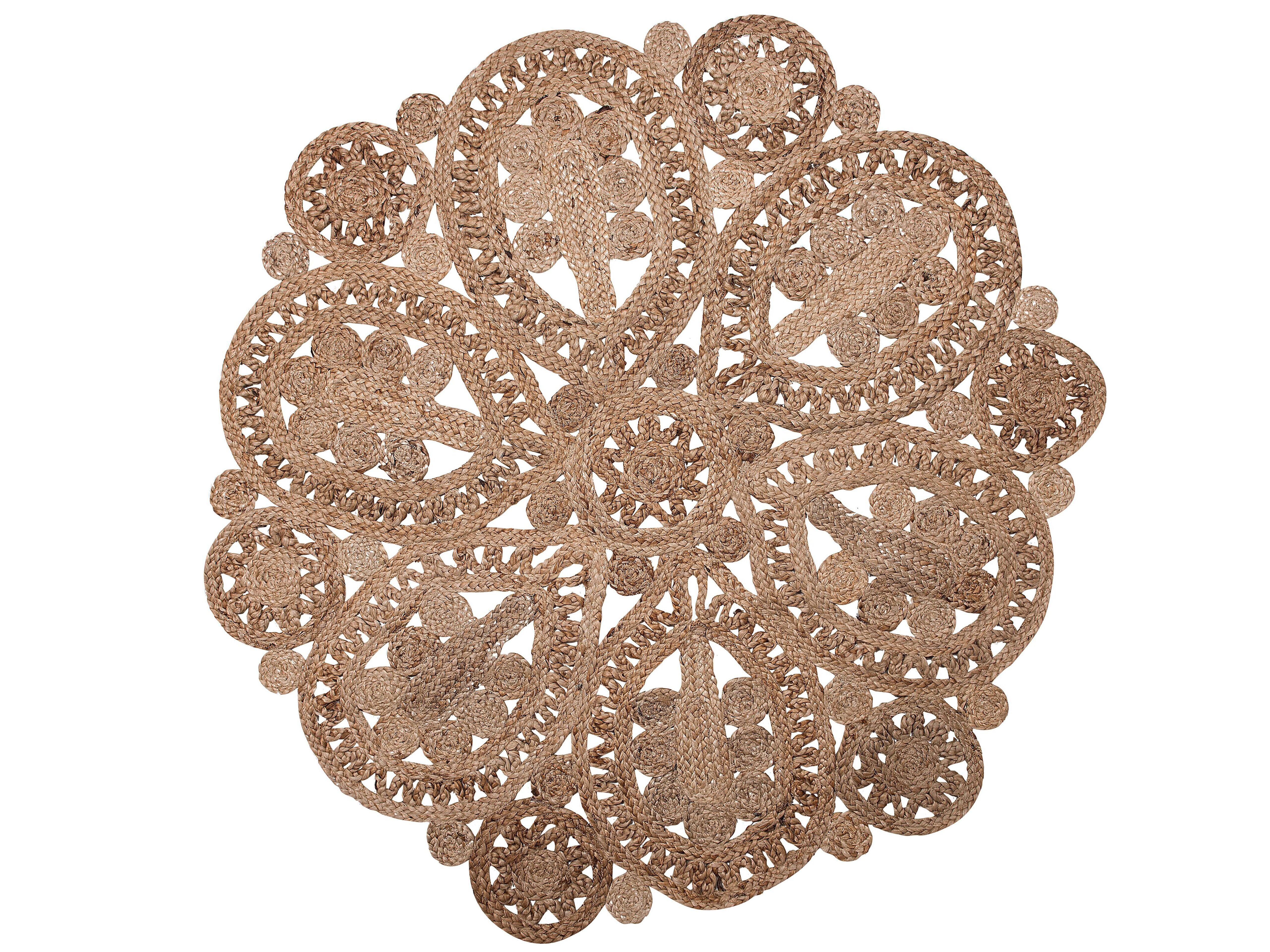 TEPPICH geflochten Bucak 120/120 cm - Beige, Naturmaterialien (120/120cm) - Beliani