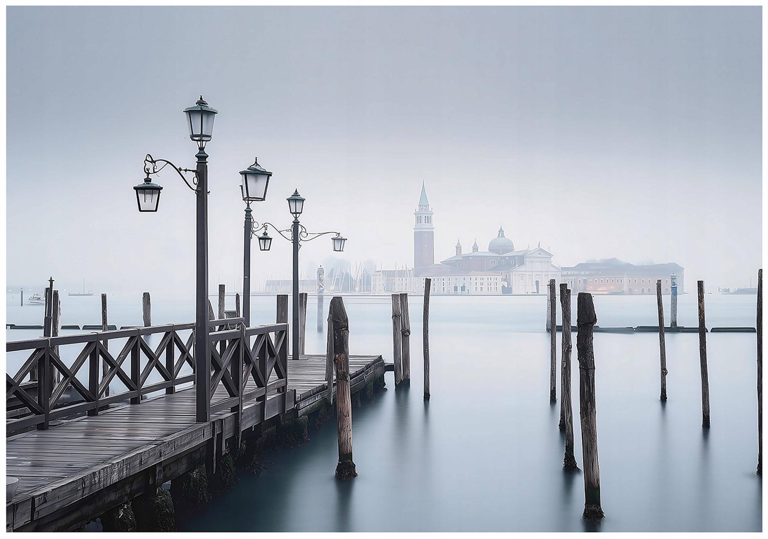 FOTOTAPETE Stadt Pier Grau 300x210 cm - Multicolor, Papier (300/210cm) - Wallarena