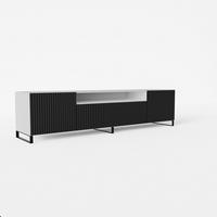 LOWBOARD VAREN 200/41/40 cm, Stand-TV-Schrank Weiß / Schwarz - Schwarz/Weiß, Holzwerkstoff (200/41/40cm) - MASSENO