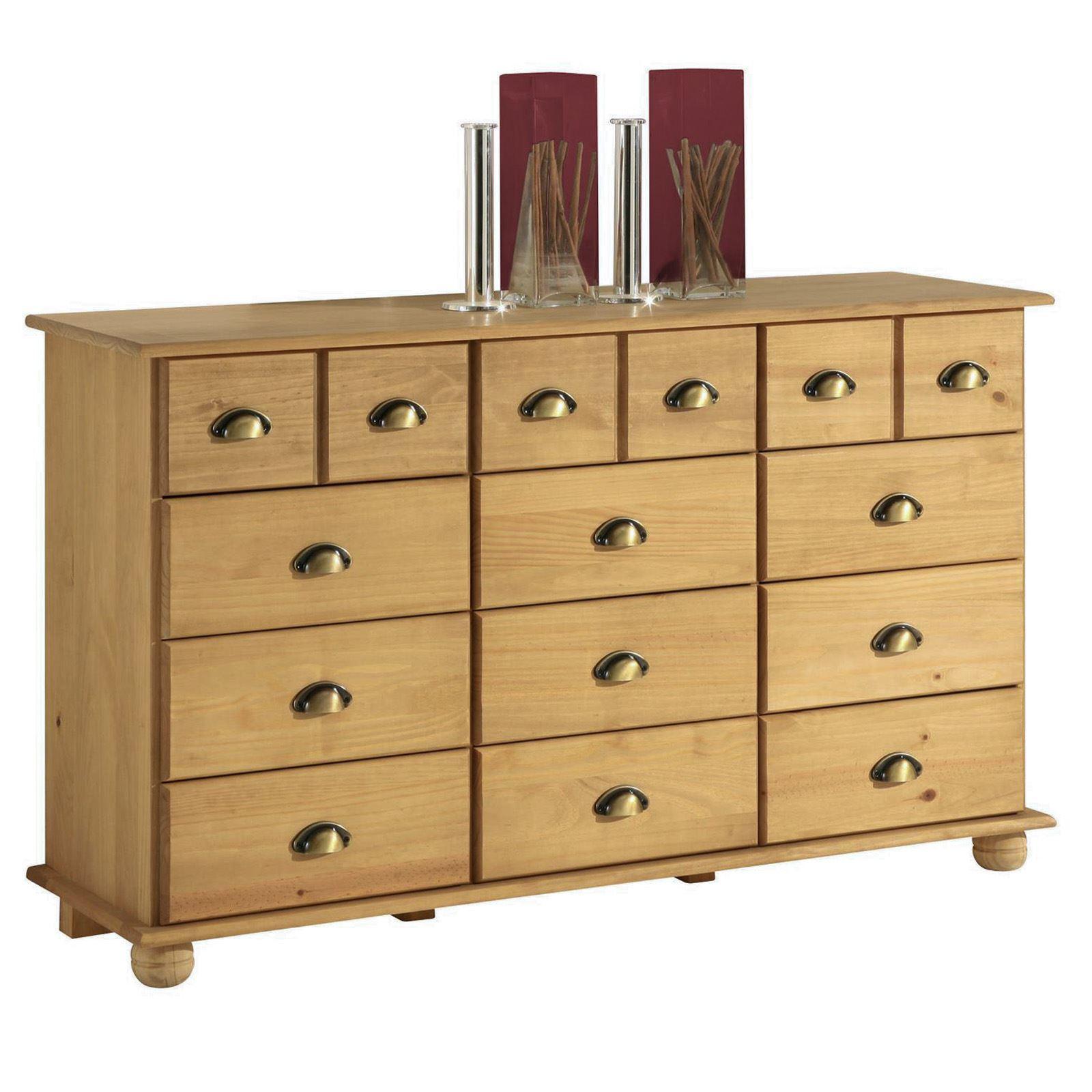 KOMMODE COLMAR gebeizt/gewachst - Kieferfarben, Holz (134/80/39cm) - IDIMEX