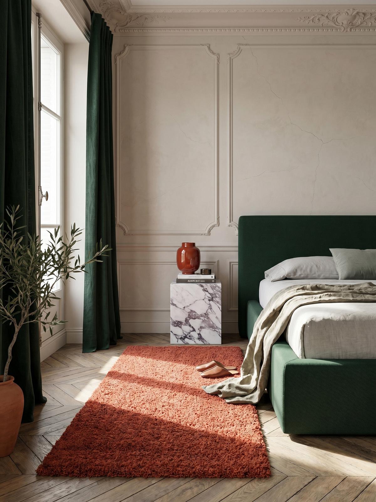 HOCHFLORTEPPICH RHEIN, einfarbig, aus Polypropylen, Terrakotta, 80 x 150 cm - Orange, Textil (150/80cm) - KADIMA DESIGN