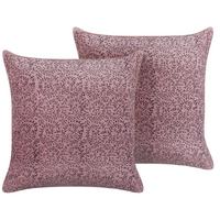 DEKOKISSEN 2er-Set Rosa 45/45 cm Romneya - Pink, Textil (45/45cm) - Beliani