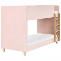 HOCHBETT Samtstoff 90/200 cm Pastellrosa Chocques - Pink, Textil (97/143/214cm) - Beliani
