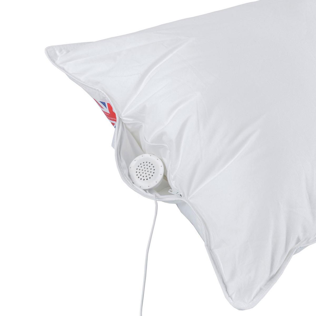 MUSIK-KISSEN mit Lautsprecher, Super-Mikrofaser 48/74 cm - Weiß, Textil (48/74cm) - Homescapes