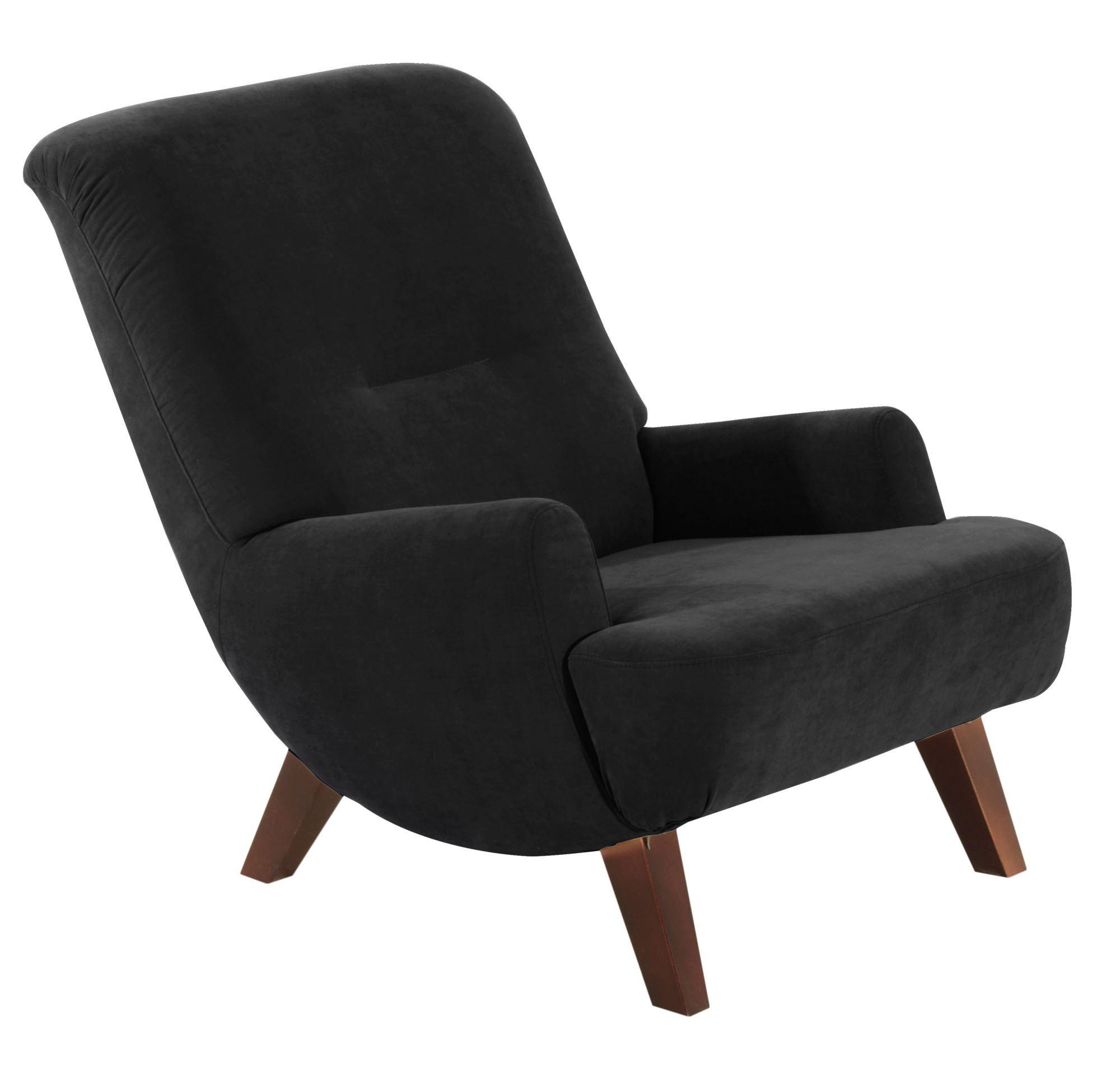 COCKTAILSESSEL Kajsa Velourstoff schwarz - Schwarz, Kunststoff (71/80/101cm) - 58aufmkessel