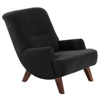 COCKTAILSESSEL Kajsa Velourstoff schwarz - Schwarz, Kunststoff (71/80/101cm) - 58aufmkessel