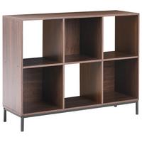 BÜCHERREGAL 73 cm Dunkelbraun Pemberton - Dunkelbraun/Schwarz, Holzwerkstoff (93/73/30cm) - Beliani