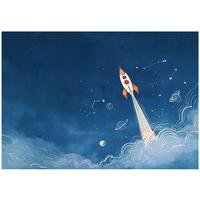 FOTOTAPETE Jungen Rakete Blau 400x280 cm - Multicolor, Papier (400/280cm) - Wallarena