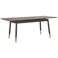 ESSTISCH 160-200/90/78 cm Dunkelbraun, Schwarz, Goldfarben Rechteckig California - Dunkelbraun, Holzwerkstoff (200/90/78cm) - Beliani