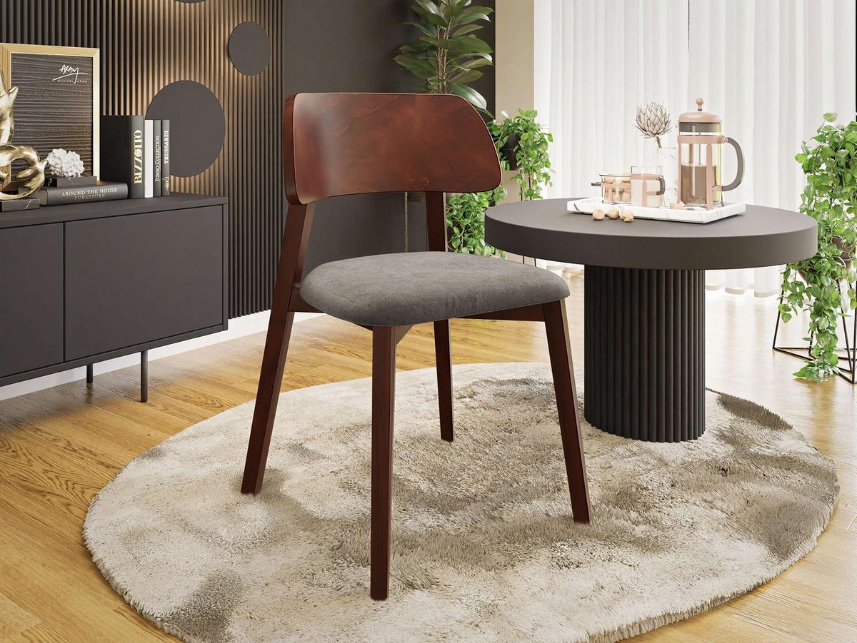 POLSTERSTUHL Dario, Holzfarbe: Nuss - Nussbaumfarben/Braun, Holz/Textil (47/80/50cm) - MIRJAN24