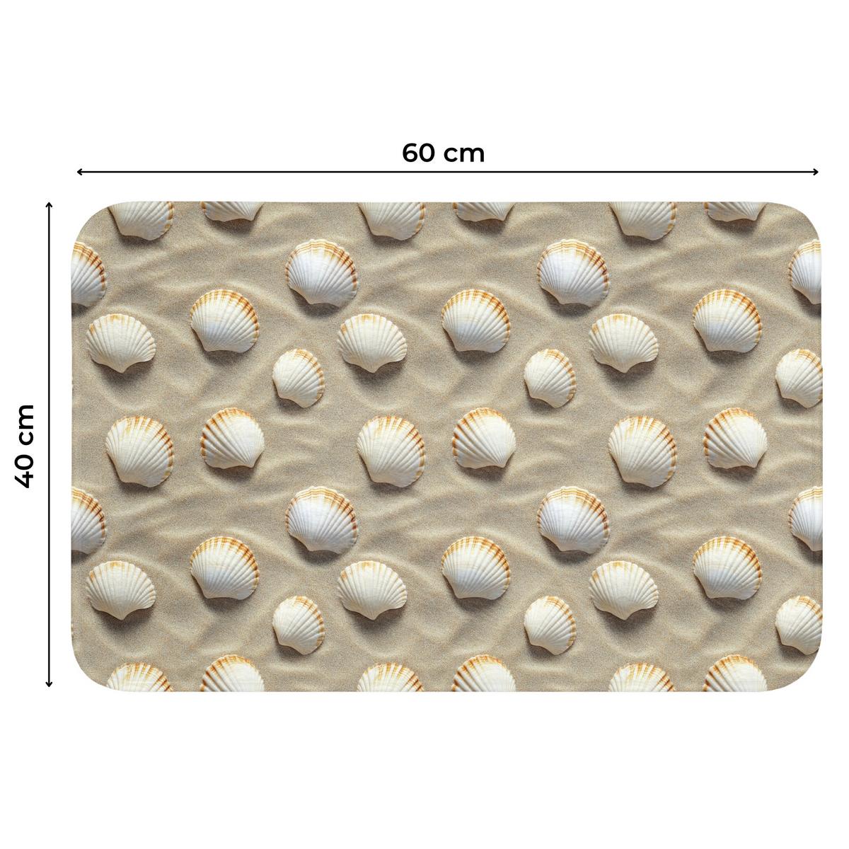 WC-VORLEGER Muscheln - Sand - Maritim Toilettenvorleger 60x40 cm - Sandfarben, Textil (60/1cm) - OnlyWow