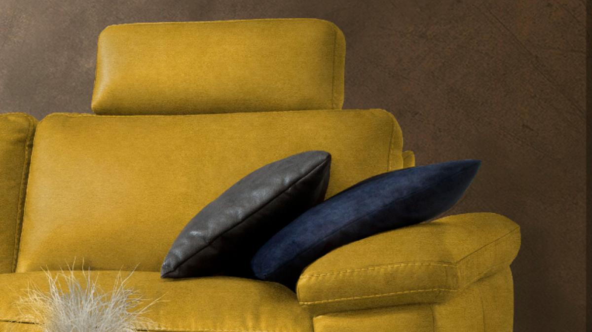 ECKSOFA MOTORISCHER RELAXFUNKTION LOLA Gold Webstoff Relaxfunktion - Goldfarben/Schwarz, Textil (233/178cm) - KAWOLA